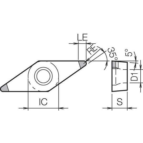 Diamond Turning Insert, VBGW332S00435METKBN35M