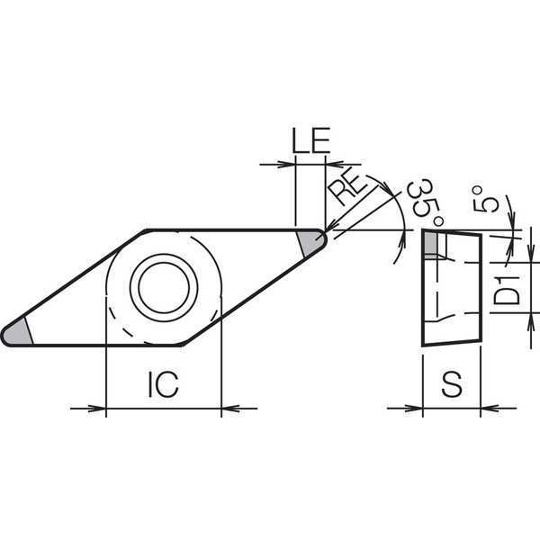 Diamond Turning Insert, VBGW331T00315MEKBN35M