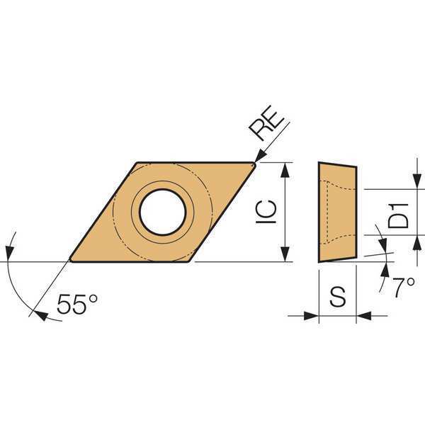Diamond Turning Insert, DCMT2151HQPV7005