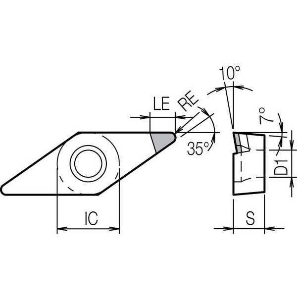 Diamond Turning Insert, VCMT15151NEKPD001