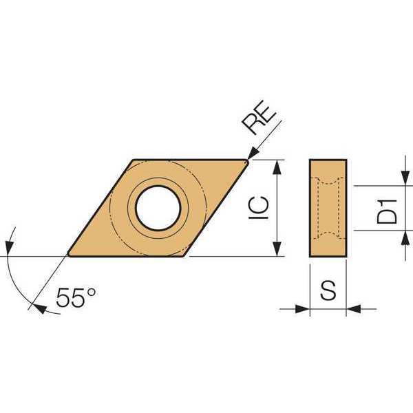 Diamond Turning Insert, DNGU2221MFRFPR1725