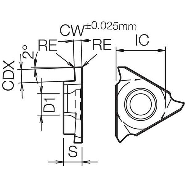 Grooving Insert, Uncoated Carbide
