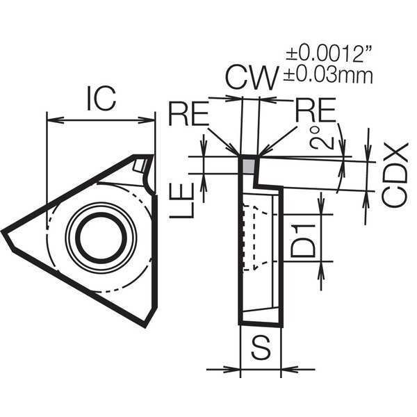 Grooving Insert, PCD Carbide, EA1