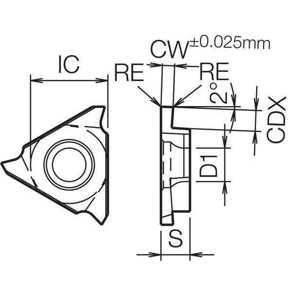 Grooving Insert, Uncoated Carbide