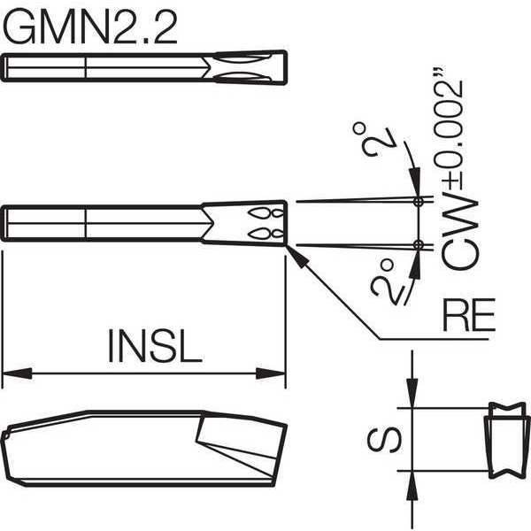 Grooving Insert, Uncoated Carbide