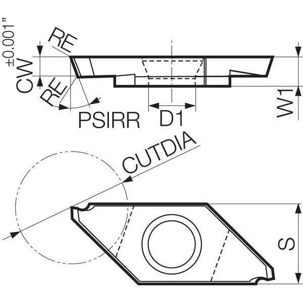 Cut-Off Insert, Uncoated Carbide