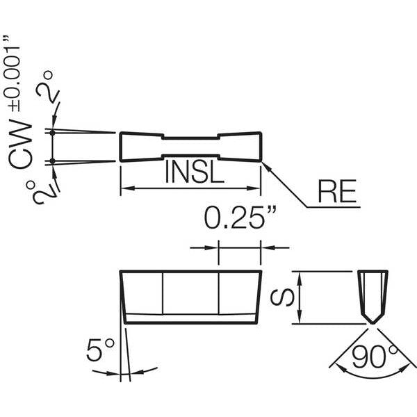 Grooving Insert, Uncoated Ceramic