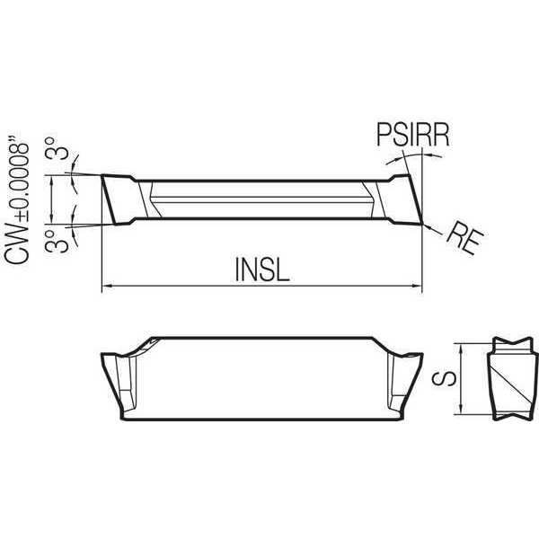 Cut-Off Insert, Uncoated Carbide