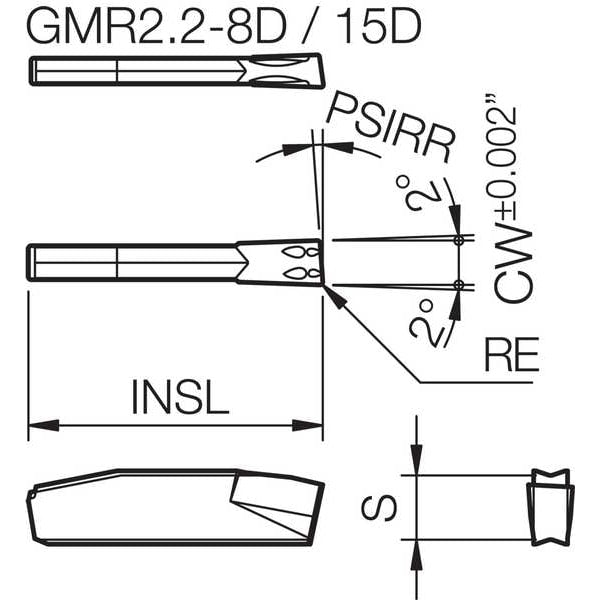 Grooving Insert, PVD Carbide