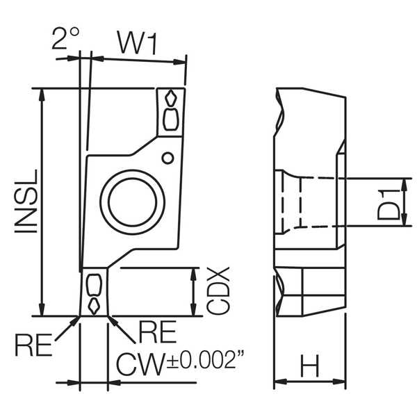 Grooving Insert, PVD Carbide