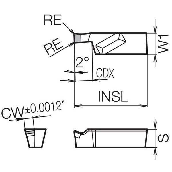Grooving Insert, PCD Carbide, EA1
