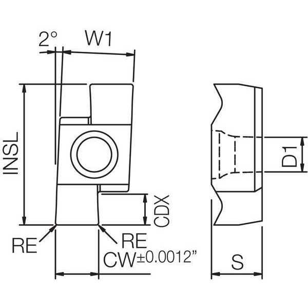 Grooving Insert, PVD Carbide