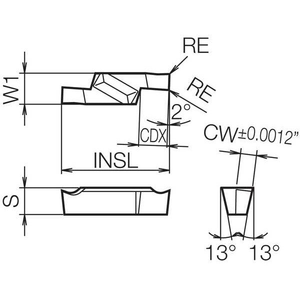 Grooving Insert, PVD Carbide