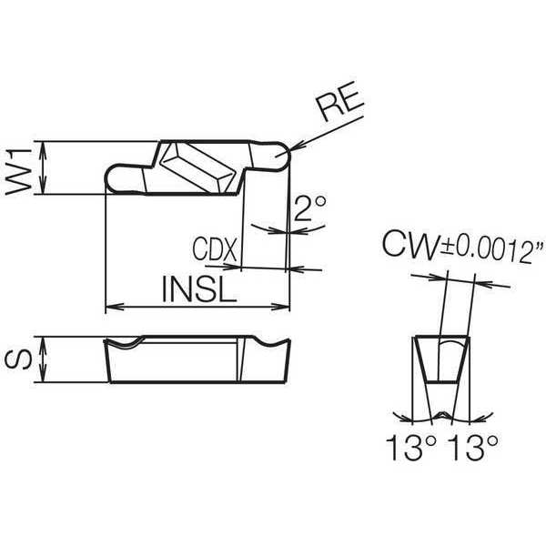 Grooving Insert, PVD Carbide