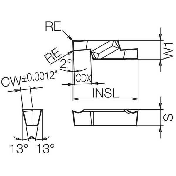 Grooving Insert, PVD Carbide
