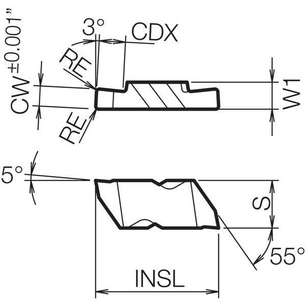 Grooving Insert, PVD Carbide
