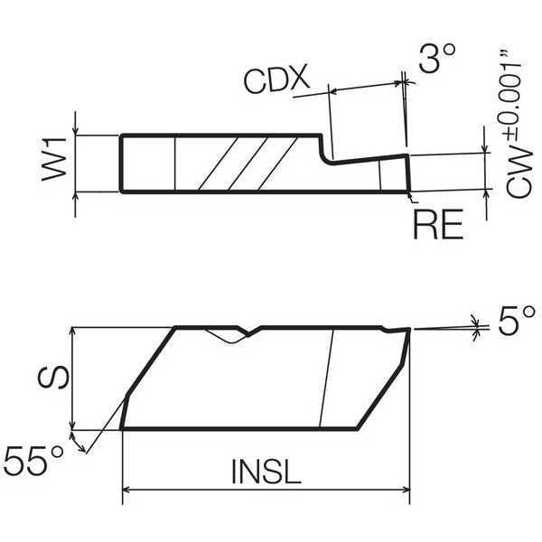 Grooving Insert, PVD Carbide