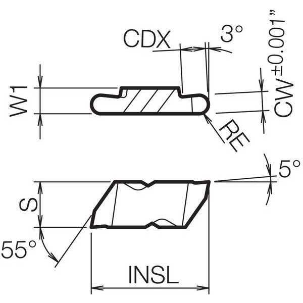 Grooving Insert, PVD Carbide