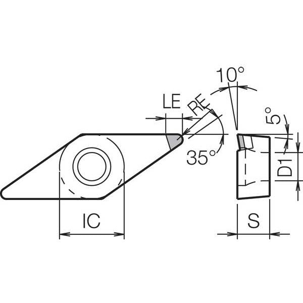 Diamond Turning Insert, VBMT2205SEKPD001