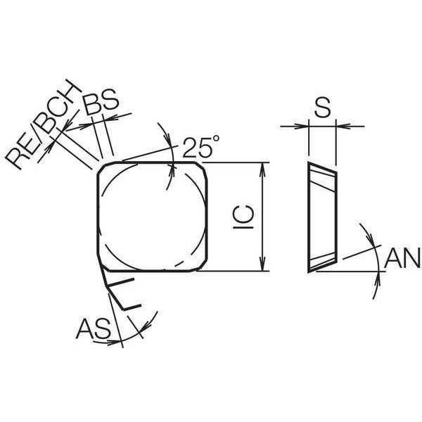 Square Milling Insert, Carbide