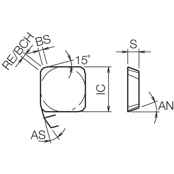 Square Milling Insert, Cerment