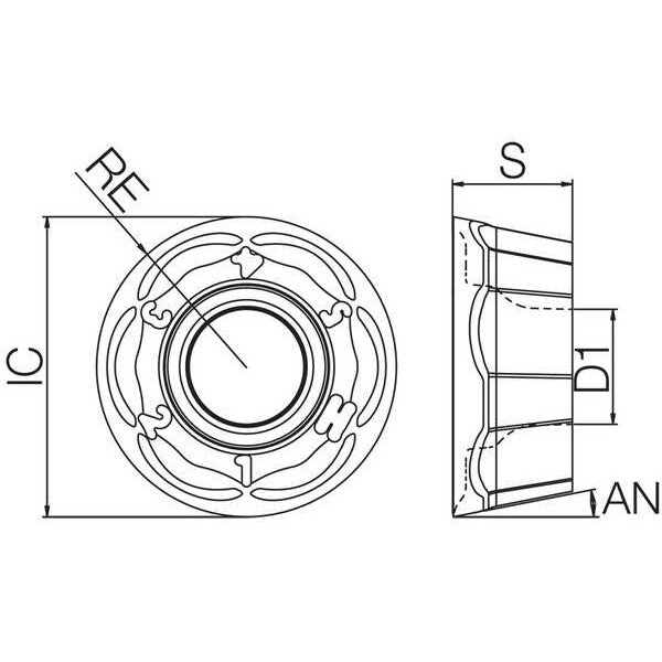 Round Milling Insert, CVD Carbide