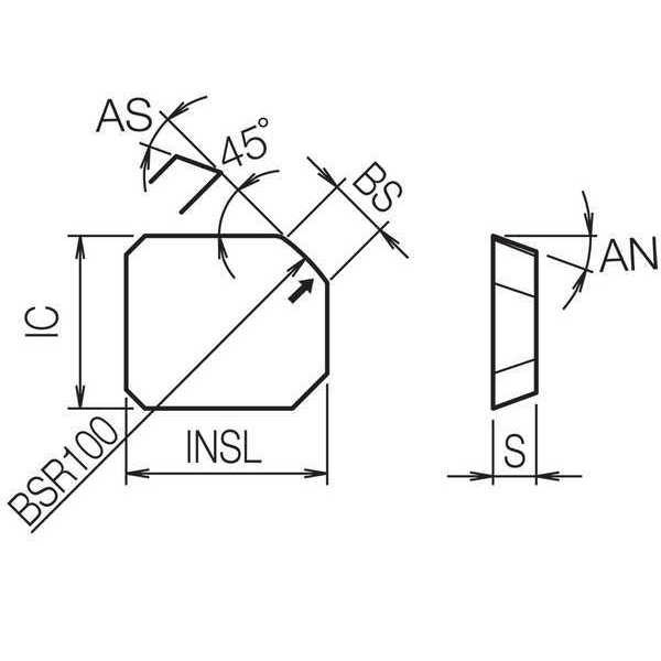 Square Milling Insert, Carbide