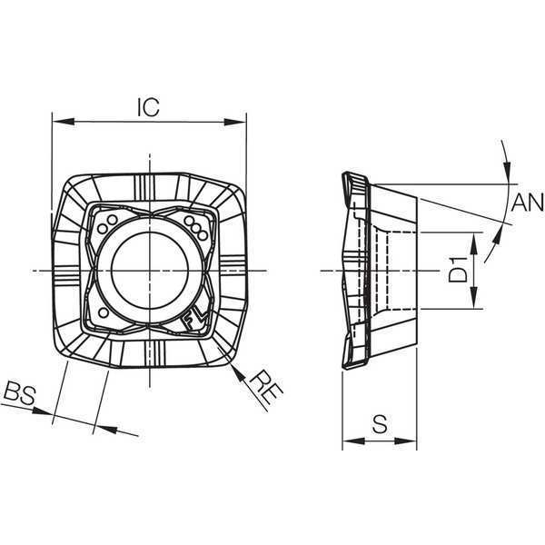 Square Milling Insert, CVD Carbide