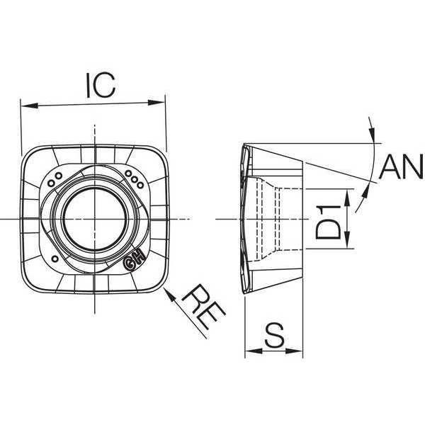 Square Milling Insert, PVD Carbide