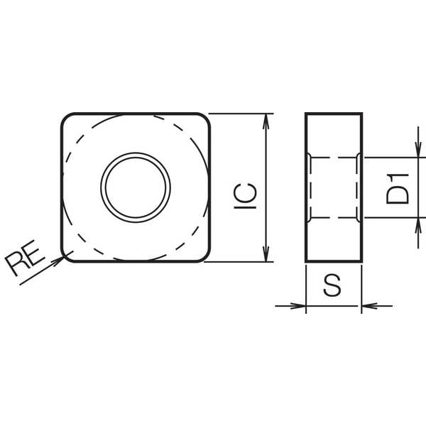 Square Turning Insert, Ceramic