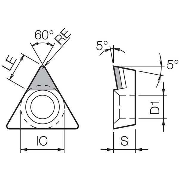 Triangle Turning Insert, Grade PCD