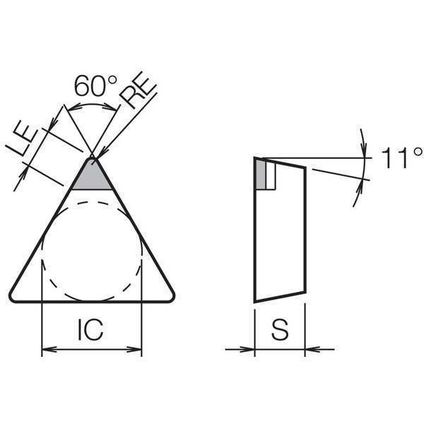 Triangle Turning Insert, Grade PCD