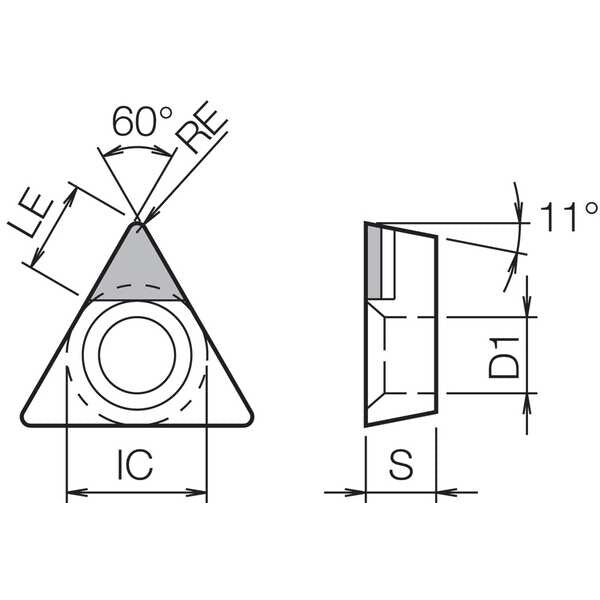 Triangle Turning Insert, Grade PCD