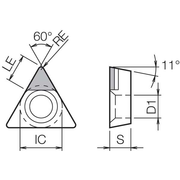 Triangle Turning Insert, Grade PCD
