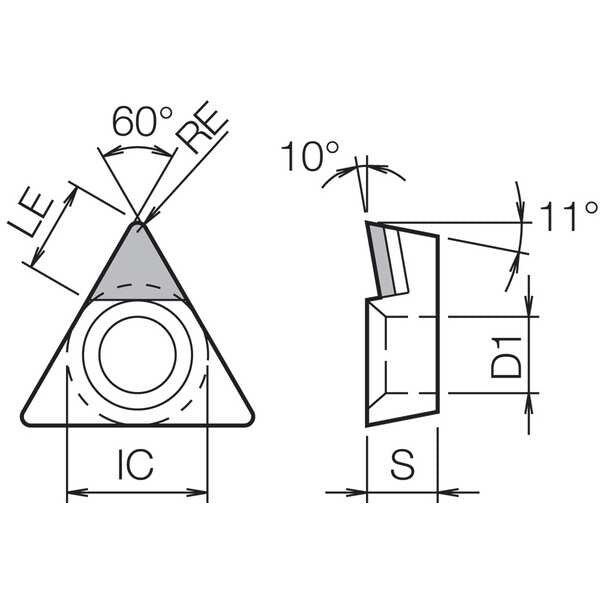 Triangle Turning Insert, Grade PCD