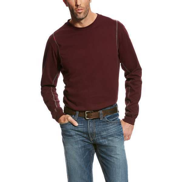FR Crew Longsleeve Tee, Red, L
