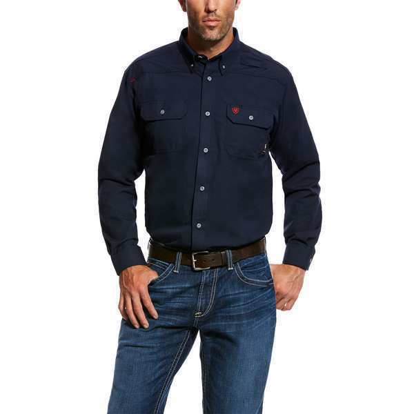 Flame-Resistant Shirt, Navy, 4XL