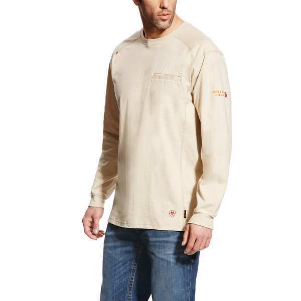 FR Crew Longsleeve Tee, Tan, L