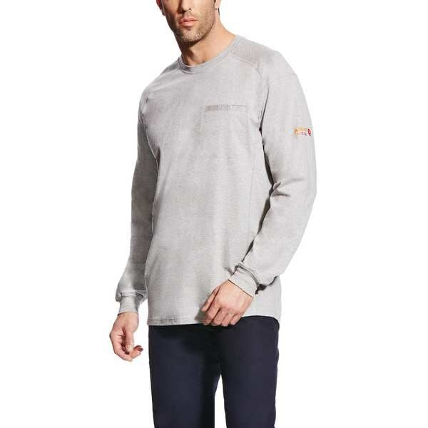 FR Crew Longsleeve Tee, Gray, XL
