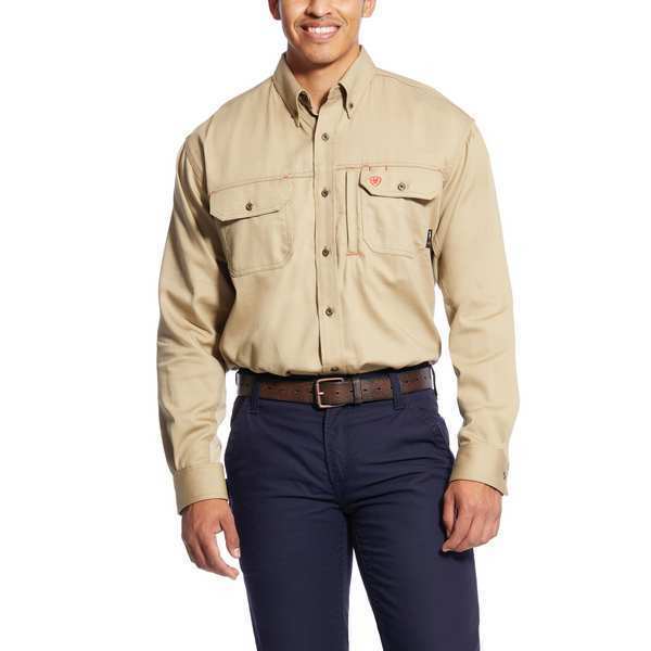 Flame-Resistant Shirt, Tan, L