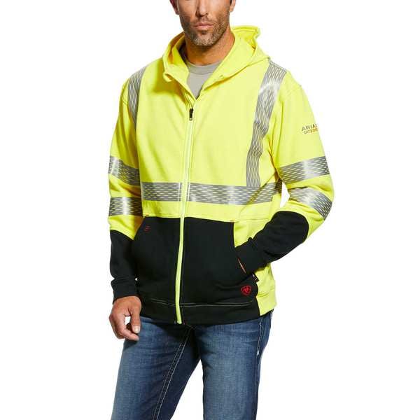 FR Hi-Vis Full Zip Hoodie, Men's, 4XL
