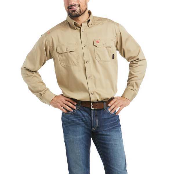 Flame-Resistant Shirt, Tan, L