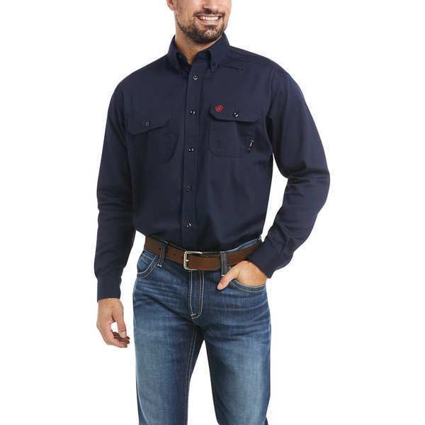 Flame-Resistant Shirt, Navy, 4XL