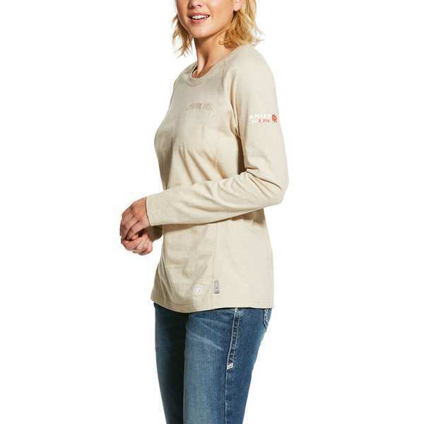 Womens FR Crew Longsleeve Tee, Tan, S