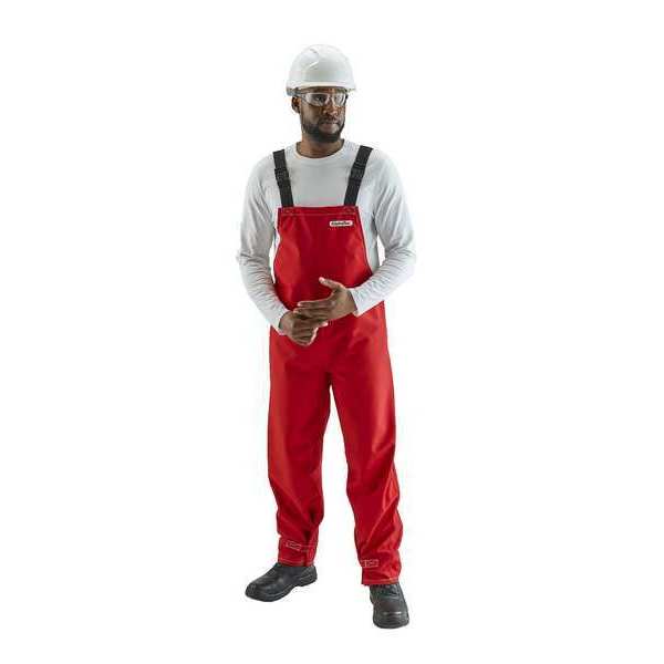 Bib Overall, Chemical Resistant, Red, L