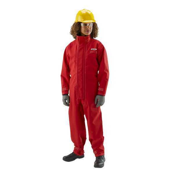 AlphaTec Breathable Red Poly  Coverall, S, Red, Polyester, Zipper