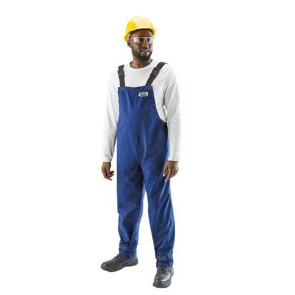 Bib Overall, Fits Waist60 in., Blue, 2XL