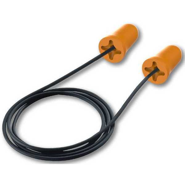 Ear Plugs, Corded, Orange, PK100