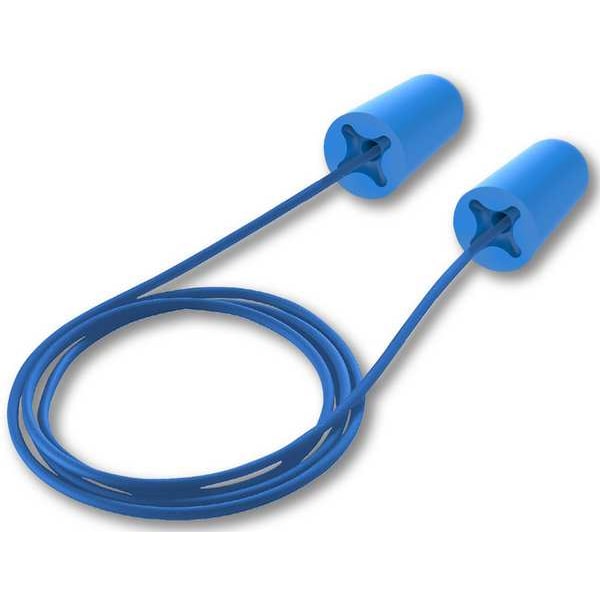 Ear Plugs, Corded, Blue, PK100