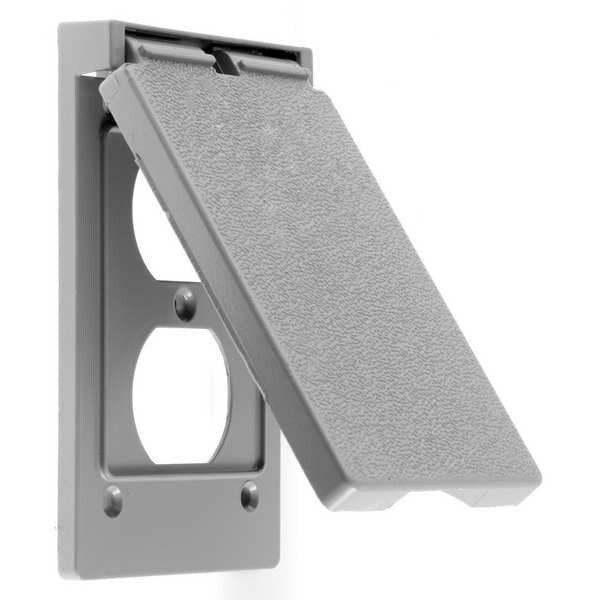 1 -Gang Horizontal Weatherproof Cover, 4 1/2 in W, 2 3/4 in H, Zinc, Cast